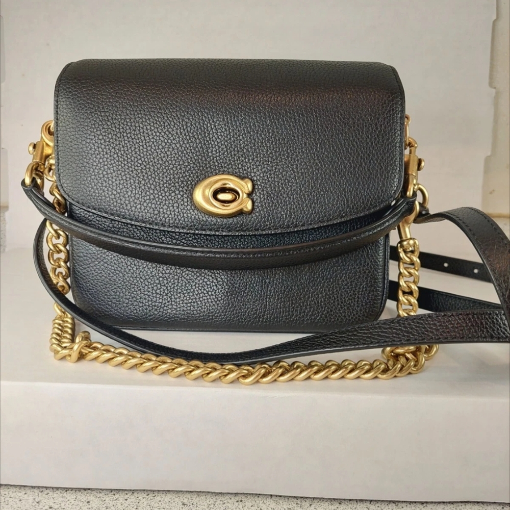 Coach Black Cassie Small Pebble Leather Crossbody Bag (No.B2257-88346)